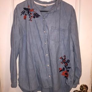 long sleeve jean button up